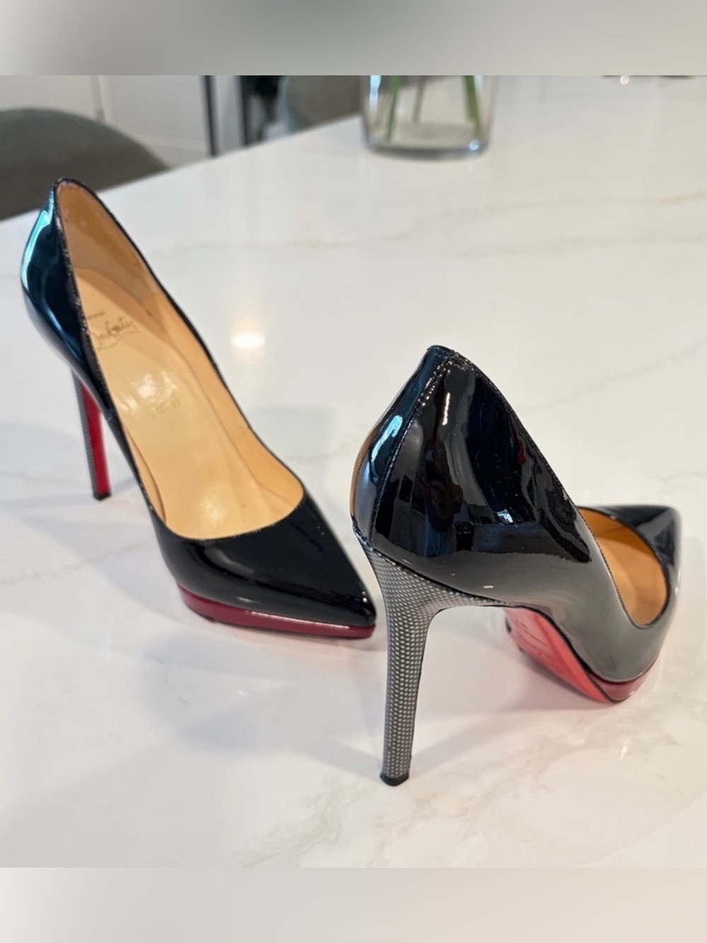 Christian Louboutin Black Patent heels 37